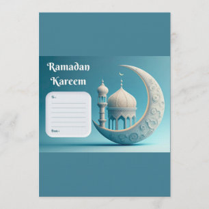 Convites Mesquita do Ramadão Serenidade com Aquarela Suave