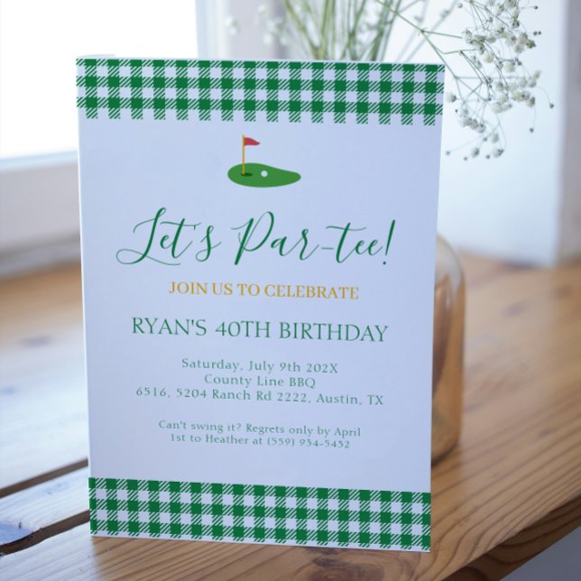 Convites Mestrados - Tema de Golfe de Aniversário para Adul (Criador carregado)
