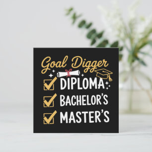 Convites Meta de Graduação de Mestrado Digger Conquistou a