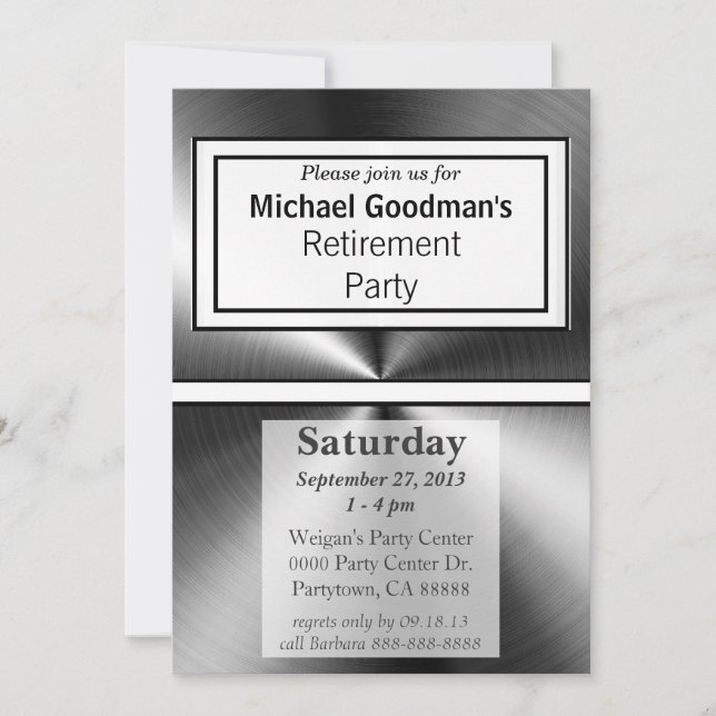 Convites Metálico Cinzento (Frente)