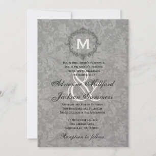 Convites Metálico de Casamento de Frame de Vintage do Silv