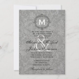 Convites Metálico de Casamento de Frame de Vintage do Silve