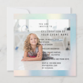 Convites Metálico de Festa de aniversário de Foto