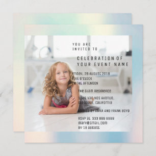 Convites Metálico de Festa de aniversário de Foto