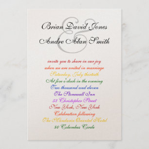 Convites Metálico do Orgulho LGBT de Casamento Gay 5x7