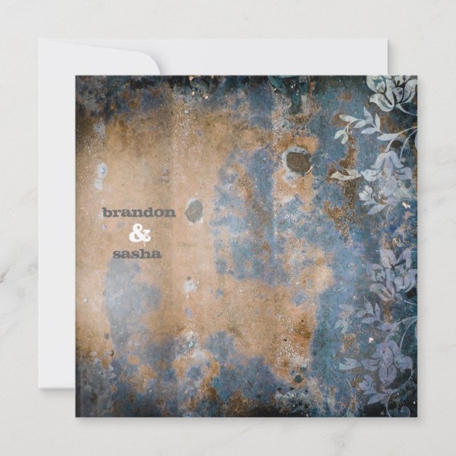 Convites Metálico dourado rústico do GC | Lusciously (Frente)