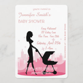 Convites Metro City Girl Modern Baby Shower Invants