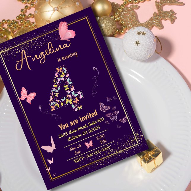 Convites Meu anjo está fazendo quatro anos: o aniversário d (Criador carregado)