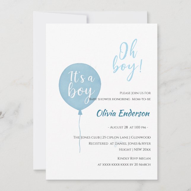 Convites Meu Deus! O bebê do balão está vencido (Frente)