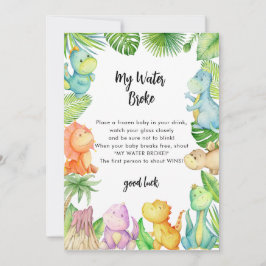 Convites Meu Jogo de Chá de fraldas de Dinossauro Quebrou Á