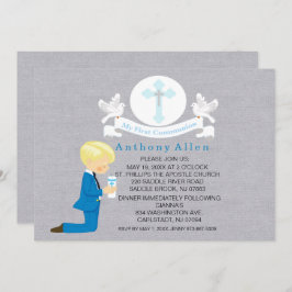 Convites Meu Primeiro Convidado Sagrado Menino de Comunhão