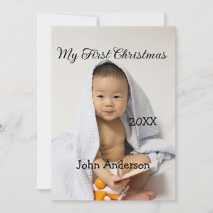 Convites Meu primeiro Natal adiciona nome de bebê data ano