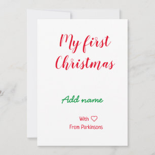 Convites Meu primeiro Natal adiciona o nome da família com