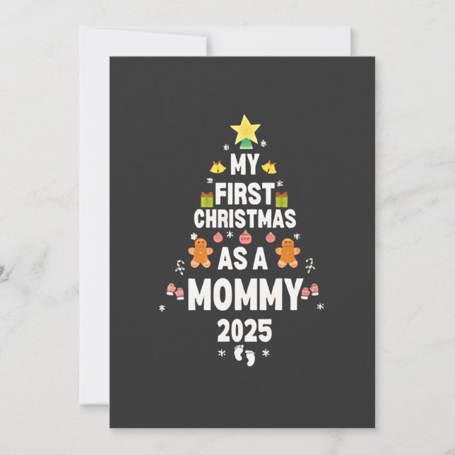 Convites Meu Primeiro Natal como Mamãe 2025 Xmas (Frente)