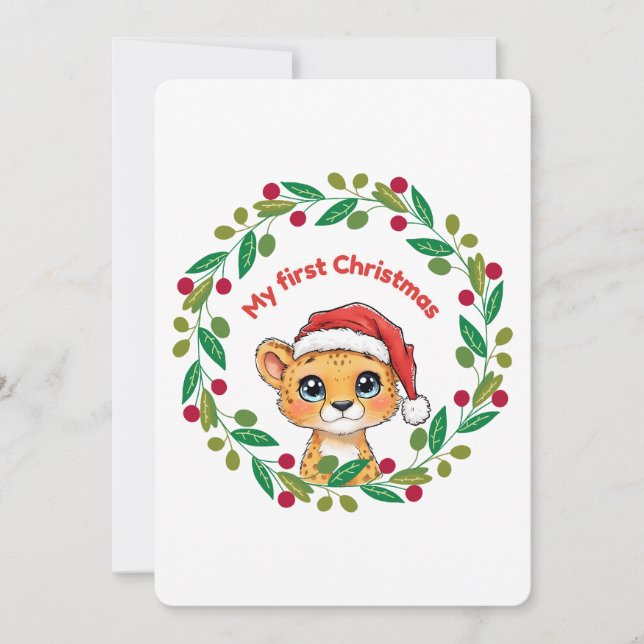 Convites Meu primeiro Ornamento de Natal (Frente)