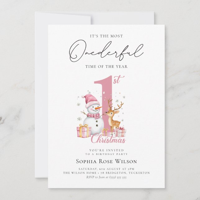 Convites Meu primeiro primeiro aniversario de Natal (Frente)