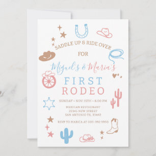 Convites Meu Primeiro Rodeio Gêmeos do Sul Aniversário de C