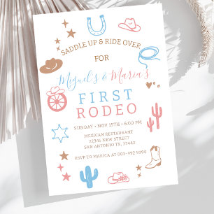 Convites Meu Primeiro Rodeio Gêmeos do Sul Aniversário de C