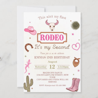 Convites Meu Segundo Rodeio de 2º Aniversário Cowboy