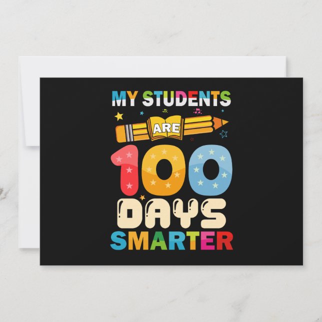 Convites Meus Estudantes São 100 Dias Mais Inteligentes (Frente)