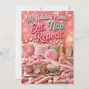 Convites Meus Planos de Férias Comem Dormir Repita Natal Di