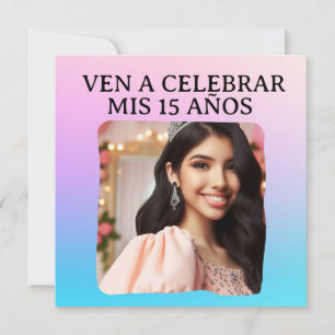 Convites Meus Quinze Aniversário de Quinze Foto Rosa Azul R