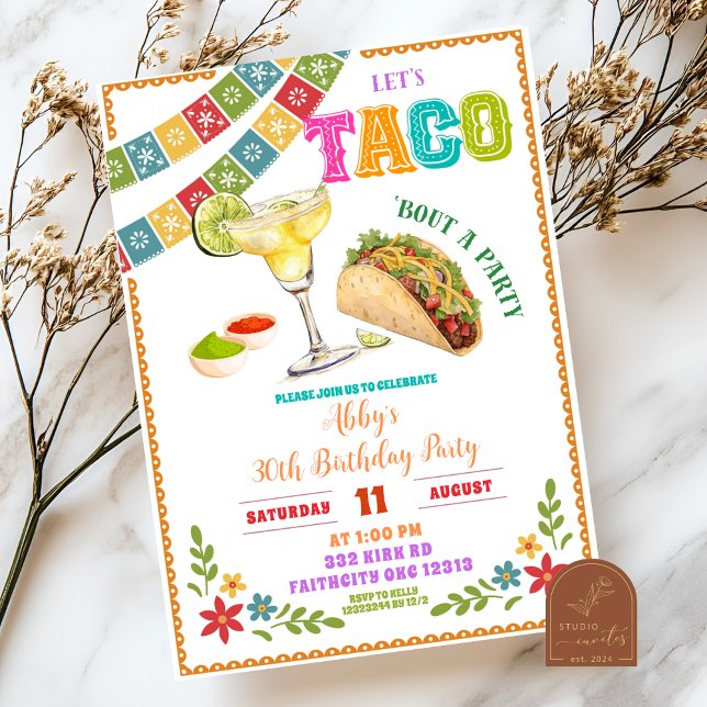 Convites Mexican Fiesta Taco bout a party birthday (Criador carregado)