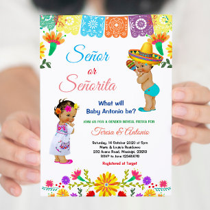 Convites Mexicano Ele ou Ela Sexo Revelam Chá de fraldas