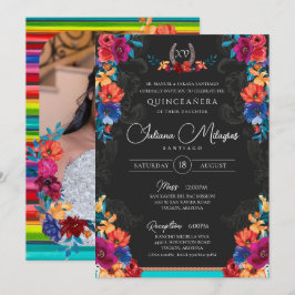 Convites Mexicano Fiesta Floral Adicione Sua Foto Quinceane