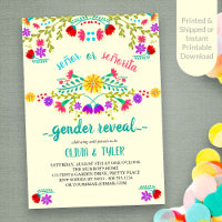 mexicano Fiesta Floral Lemon Revelação Colorida de