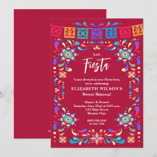 Convites Mexicano Fiesta Sweet 16 Festas de aniversário
