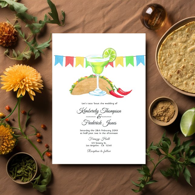 Convites Mexicano Fiesta Taco sobre Casamento de Amor (Tacos and Tequila)
