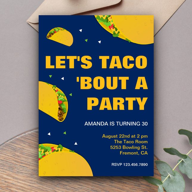 Convites mexicano Fiesta | Vamos Taco 'Bout a Party Birthda (Criador carregado)