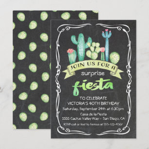 Convites Mexicano Fiesta Watercolor Cactus e suculentos