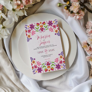 Convites Mexicano Floral Fiesta Nuestra Boda