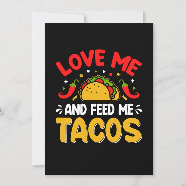 Convites Mexicano me ame e me alimente com tacos (Frente)