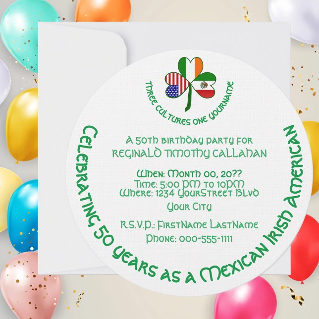 Convites México Irlanda EUA Bandeira do Shamrock (Criador carregado)