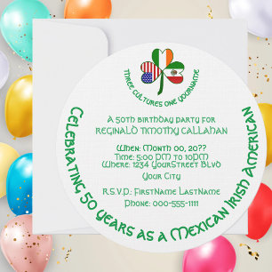 Convites México Irlanda EUA Trevo Bandeira