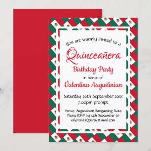 Convites MEXICO Quinceañera Birthday Personalizado