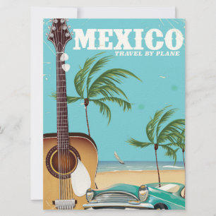 Convites México - viajar de avião pôster de viagem