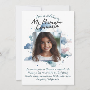 Convites Mi Primera Comuniure con foto/ Espanhol