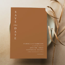 Convites Mia - Mínimo Moderno Laranja Queimado Salve a Data