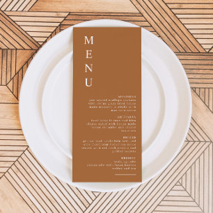 Convites MIA Modern Boho Terracotta Burnt Orange Menu Card