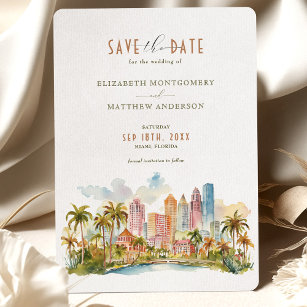 Convites MIAMI Beach Waterfront Elegance Save-the-Date