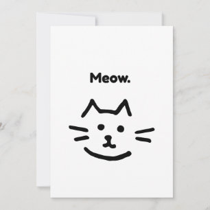 Convites Miau. Gato Simples Engraçado