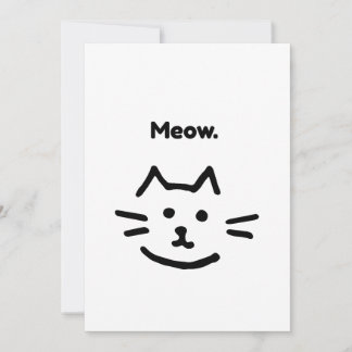 Convites Miau. Gato Simples Engraçado