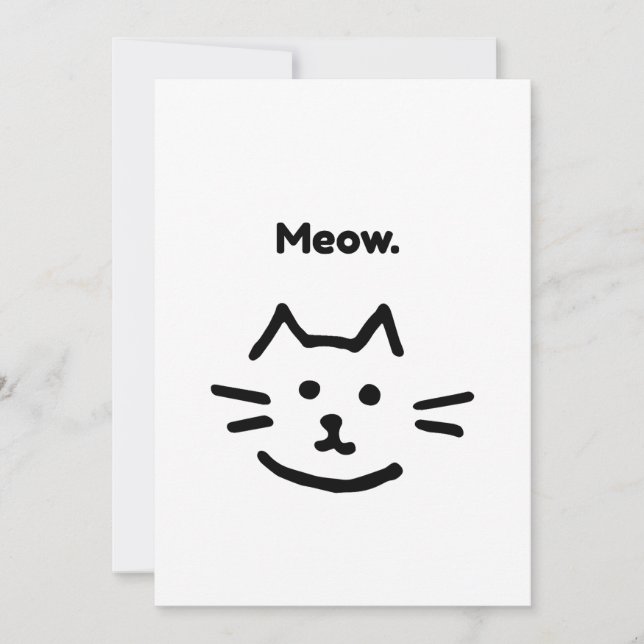 Convites Miau. Gato Simples Engraçado (Frente)