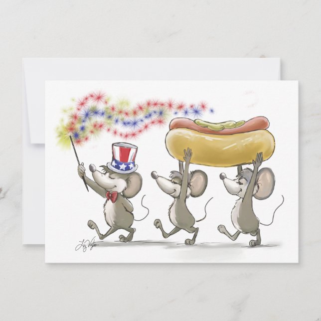 Convites Mic, Mac & Moe's Happy 4 de julho (Frente)