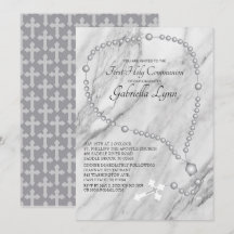 Miçangas de Rosário de Prata Primeira Comunhão Sag