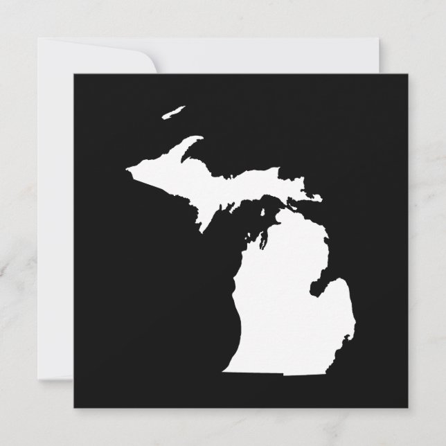 Convites Michigan em Branco e Preto (Frente)